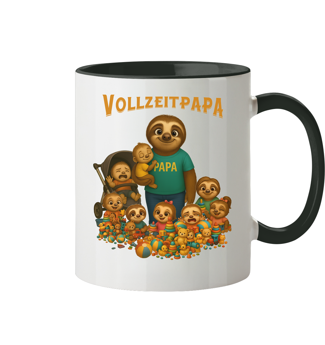 Slothies - Vollzeitpapa - Haufen Kinder - Tasse zweifarbig