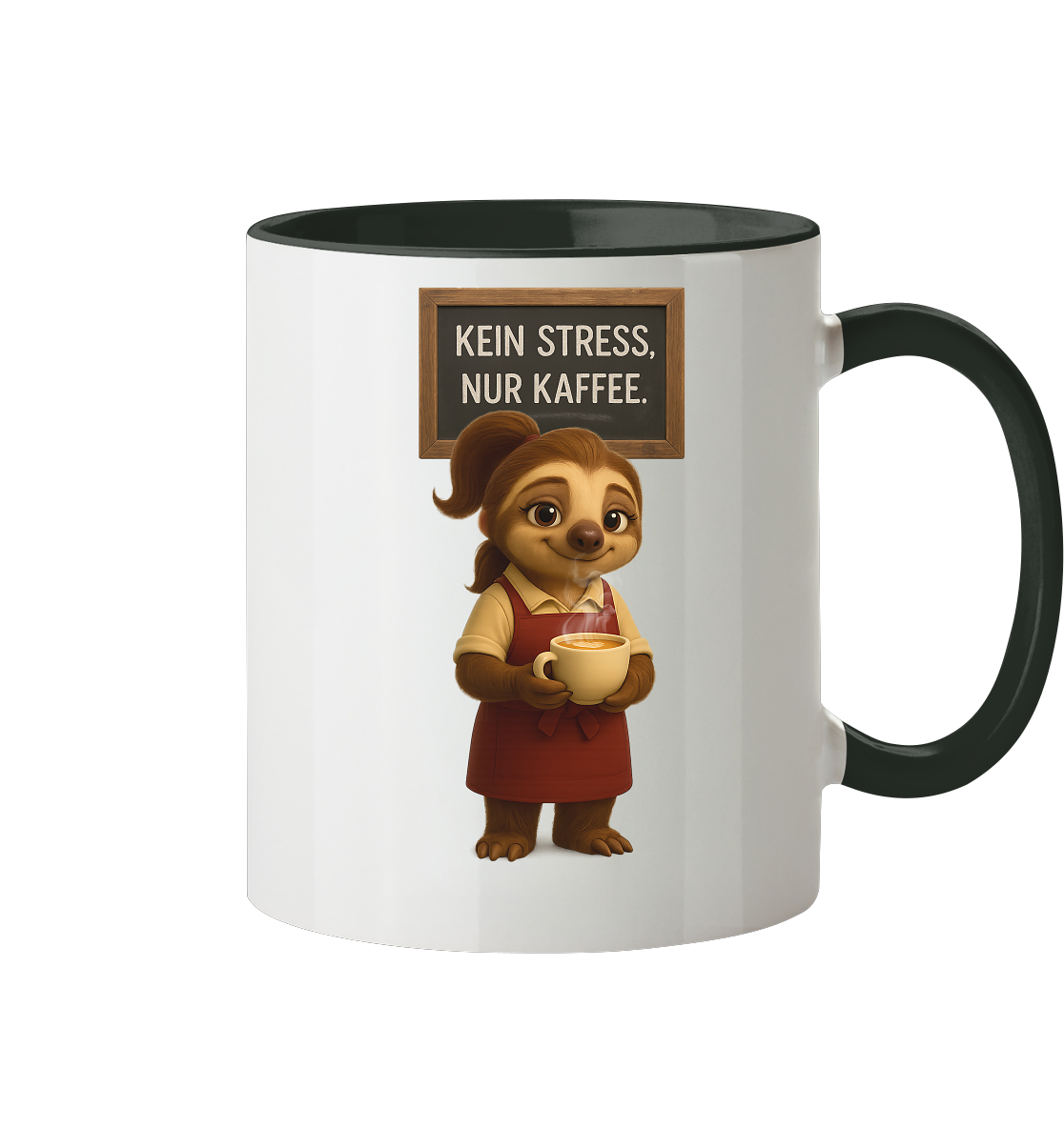 Slothies - "Kein Stress, nur Kaffee" - Weiblich - Tasse zweifarbig