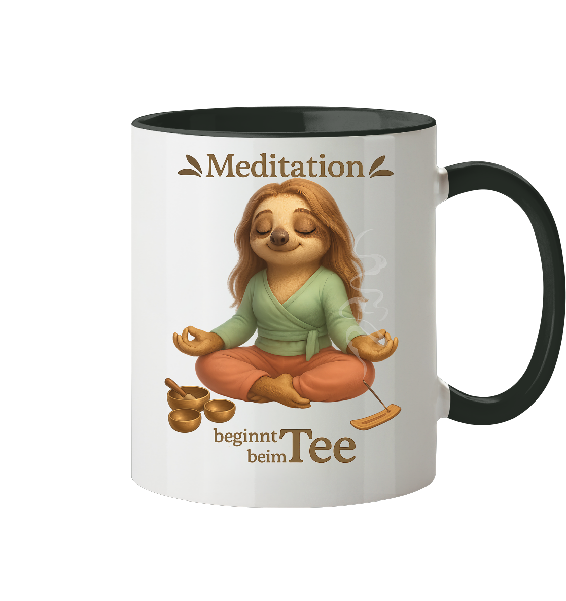 Slothies - Meditation beginnt beim Tee - Weiblich - Tasse zweifarbig
