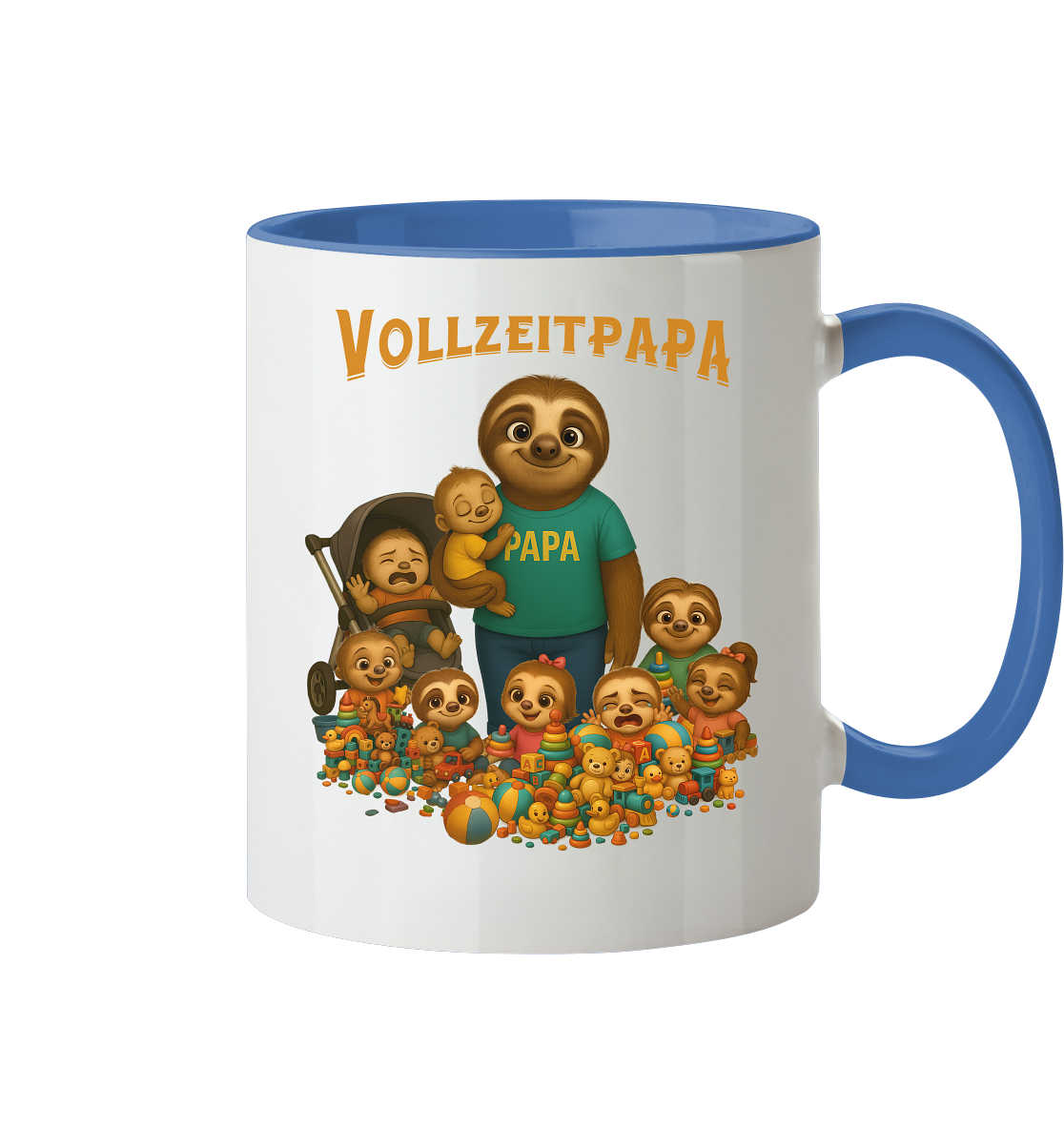 Slothies - Vollzeitpapa - Haufen Kinder - Tasse zweifarbig