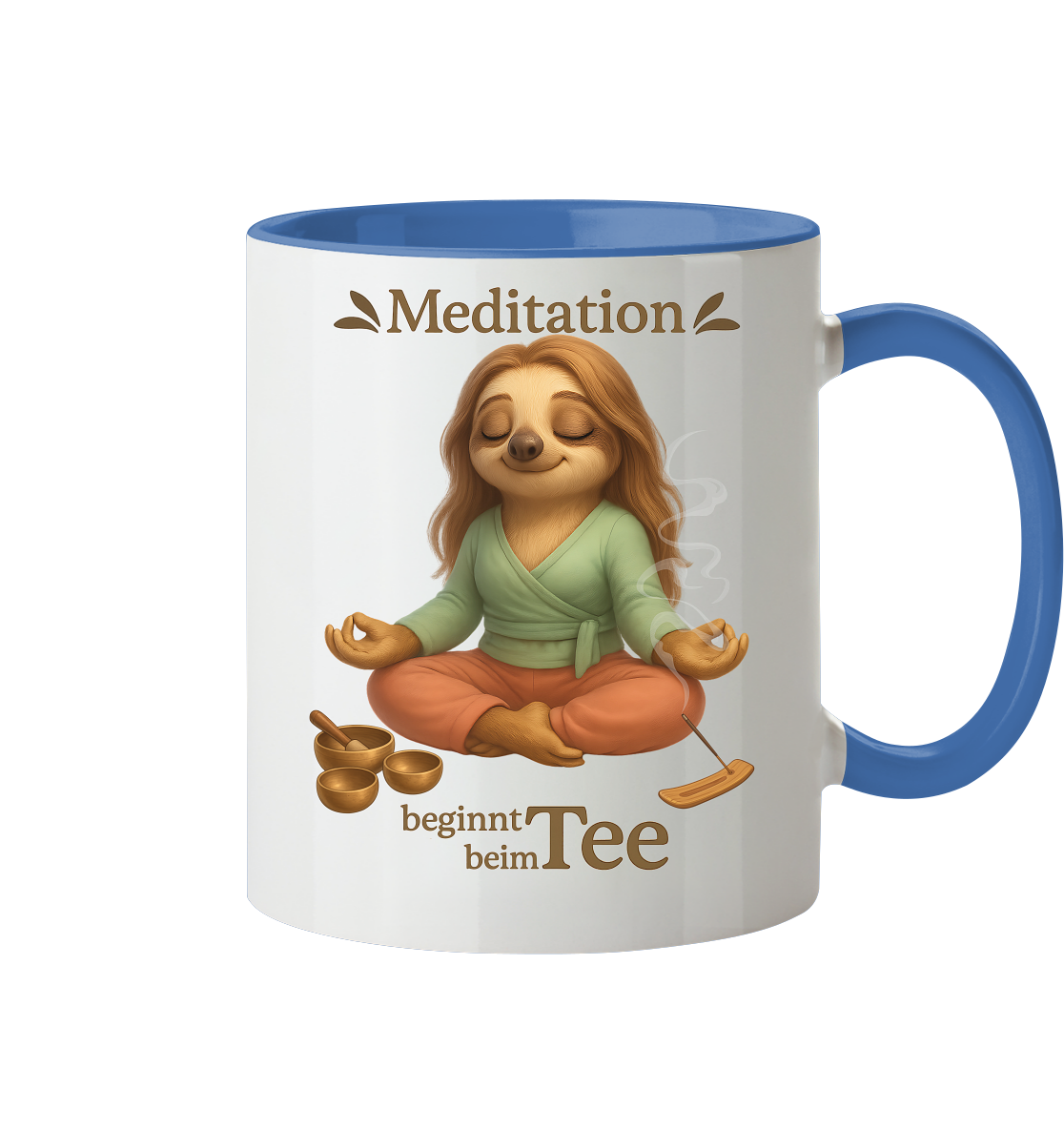Slothies - Meditation beginnt beim Tee - Weiblich - Tasse zweifarbig