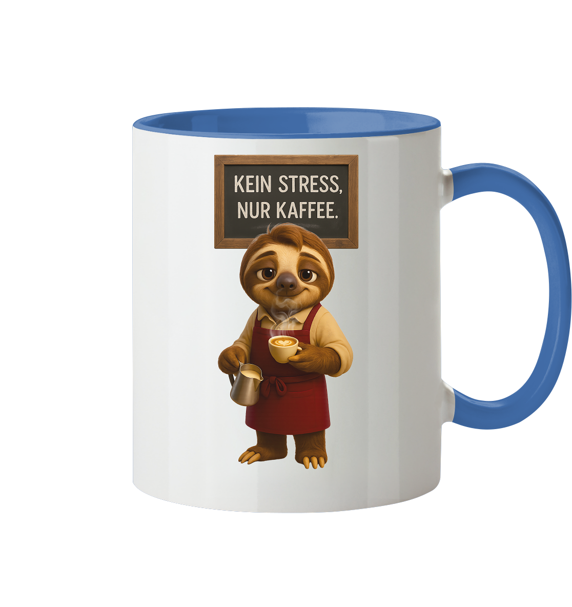 Slothies - "Kein Stress, nur Kaffee" - Männlich - Tasse zweifarbig
