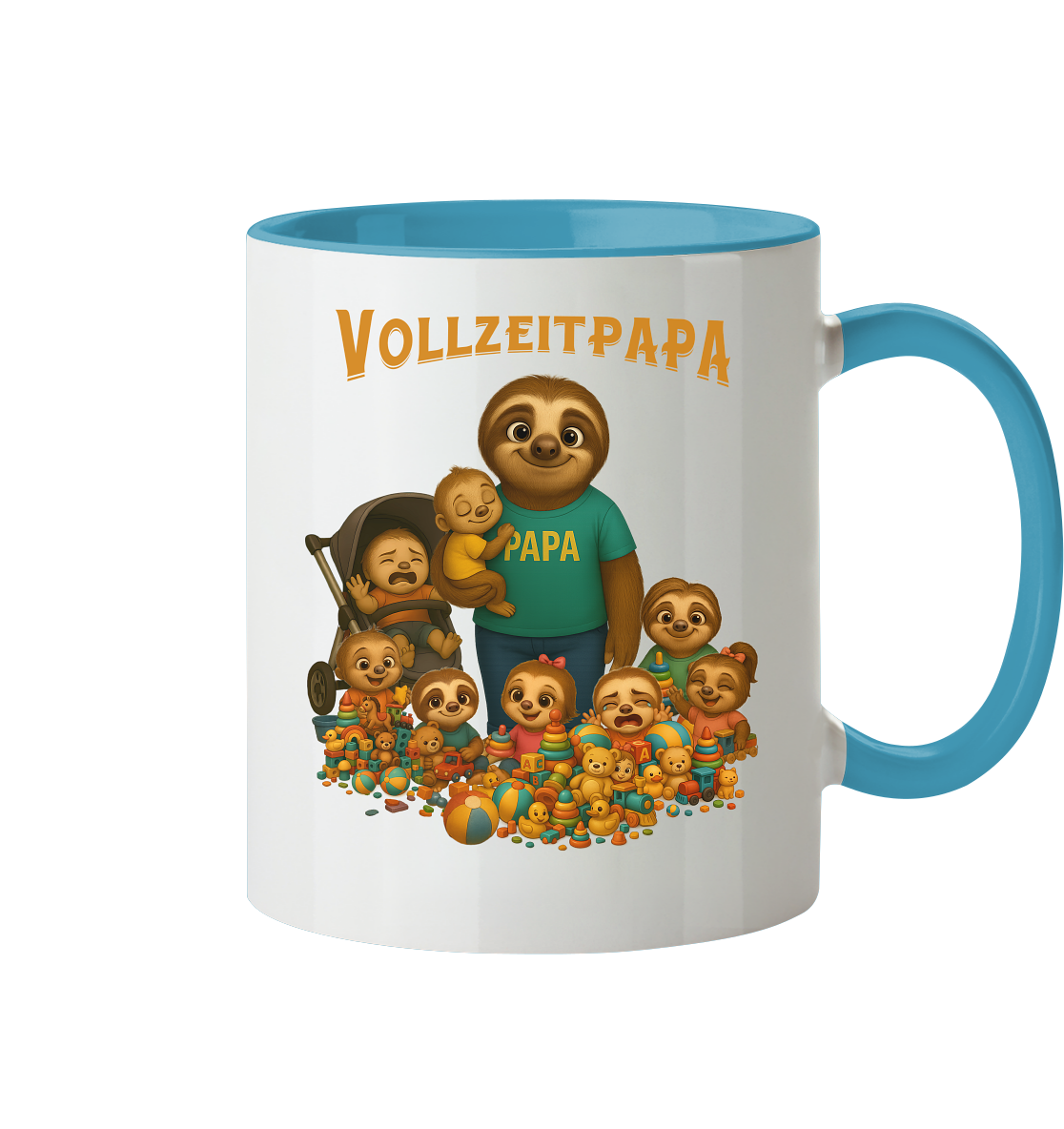 Slothies - Vollzeitpapa - Haufen Kinder - Tasse zweifarbig