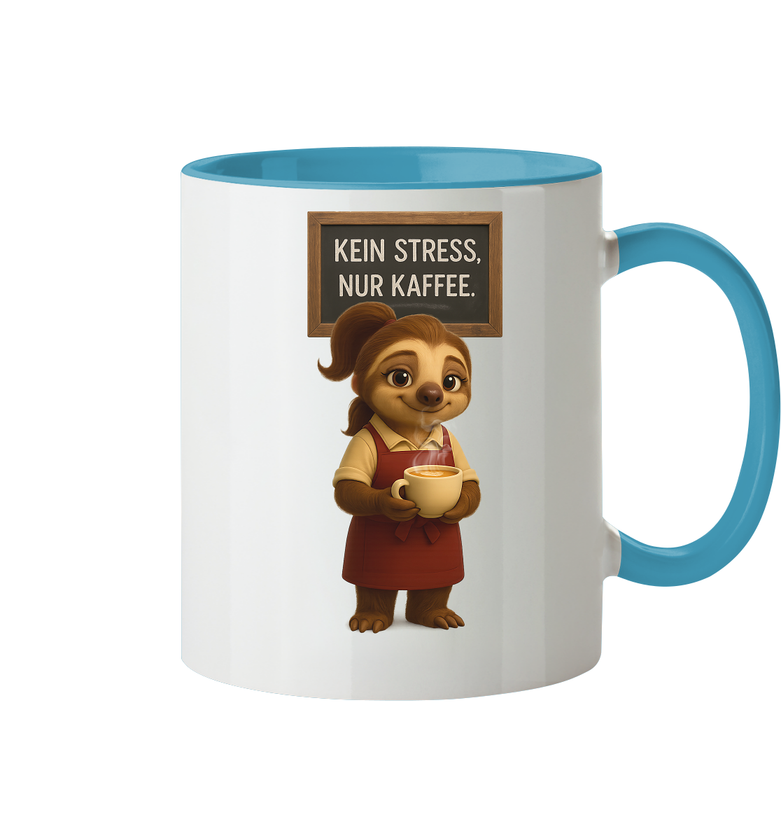 Slothies - "Kein Stress, nur Kaffee" - Weiblich - Tasse zweifarbig