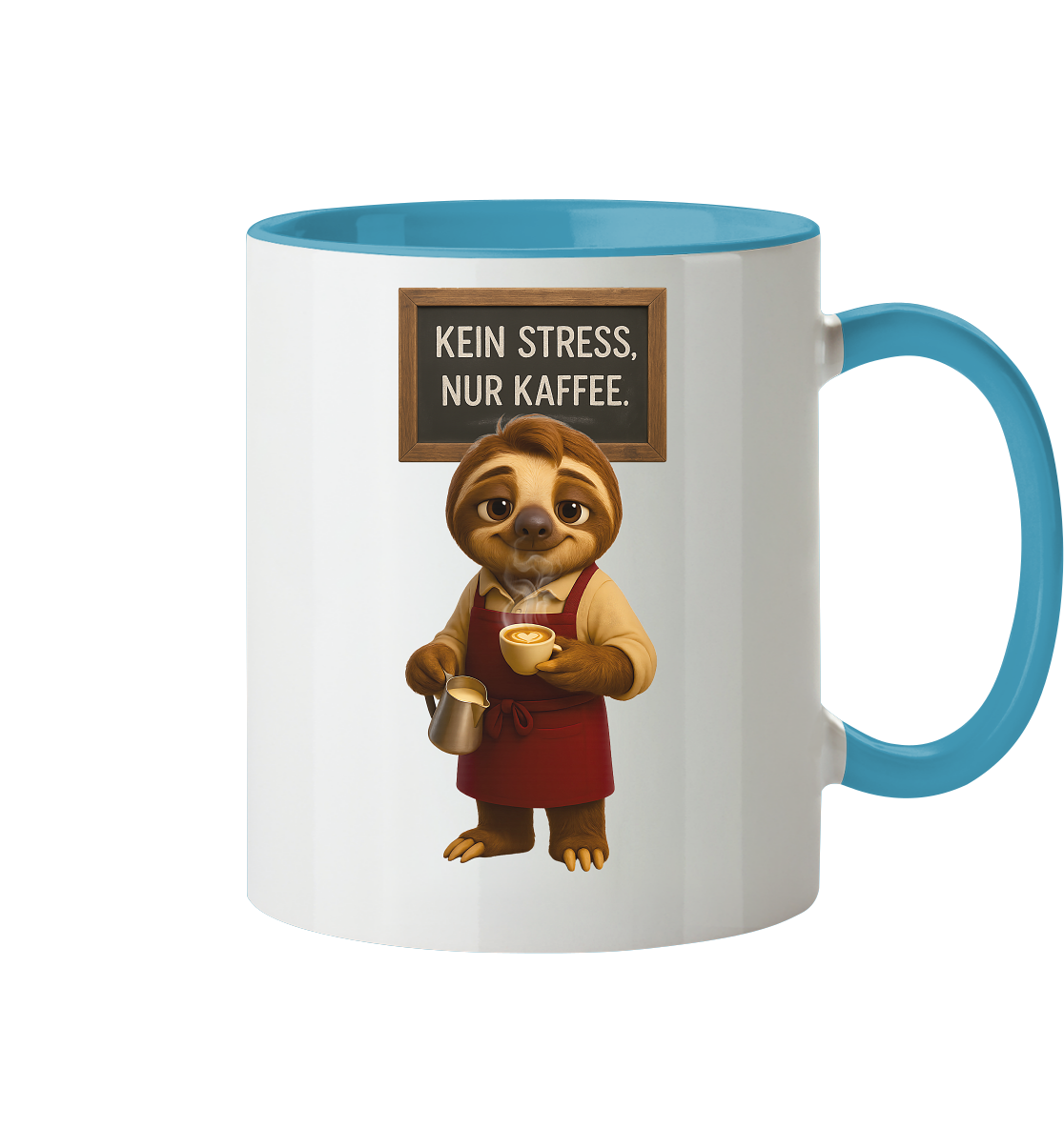 Slothies - "Kein Stress, nur Kaffee" - Männlich - Tasse zweifarbig
