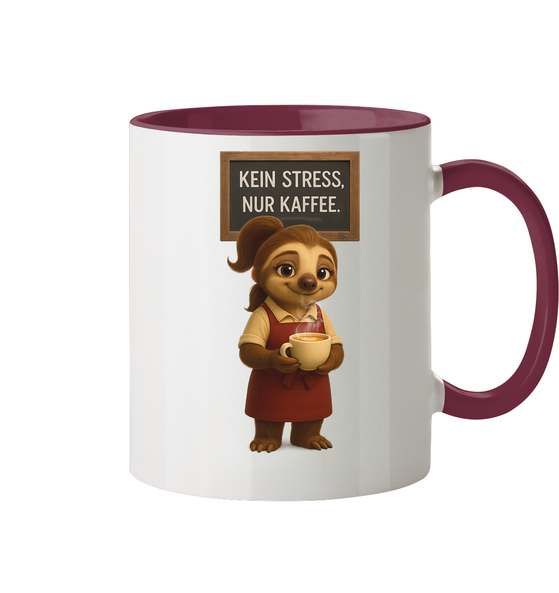 Slothies - "Kein Stress, nur Kaffee" - Weiblich - Tasse zweifarbig