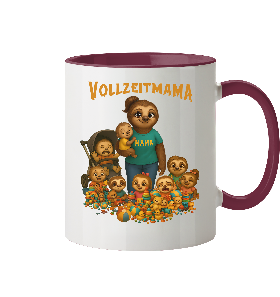 Slothies - Vollzeitmama - Haufen Kinder - Tasse zweifarbig