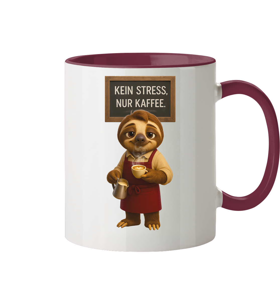 Slothies - "Kein Stress, nur Kaffee" - Männlich - Tasse zweifarbig