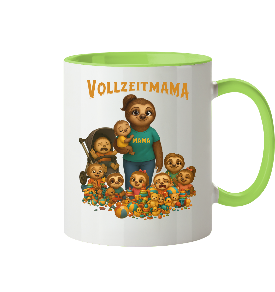 Slothies - Vollzeitmama - Haufen Kinder - Tasse zweifarbig