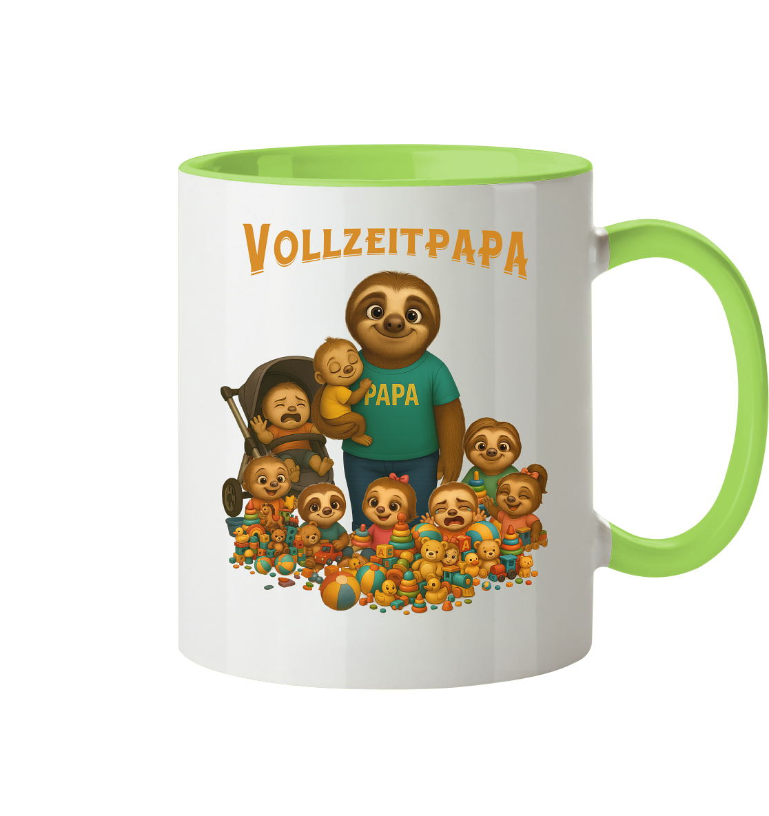 Slothies - Vollzeitpapa - Haufen Kinder - Tasse zweifarbig