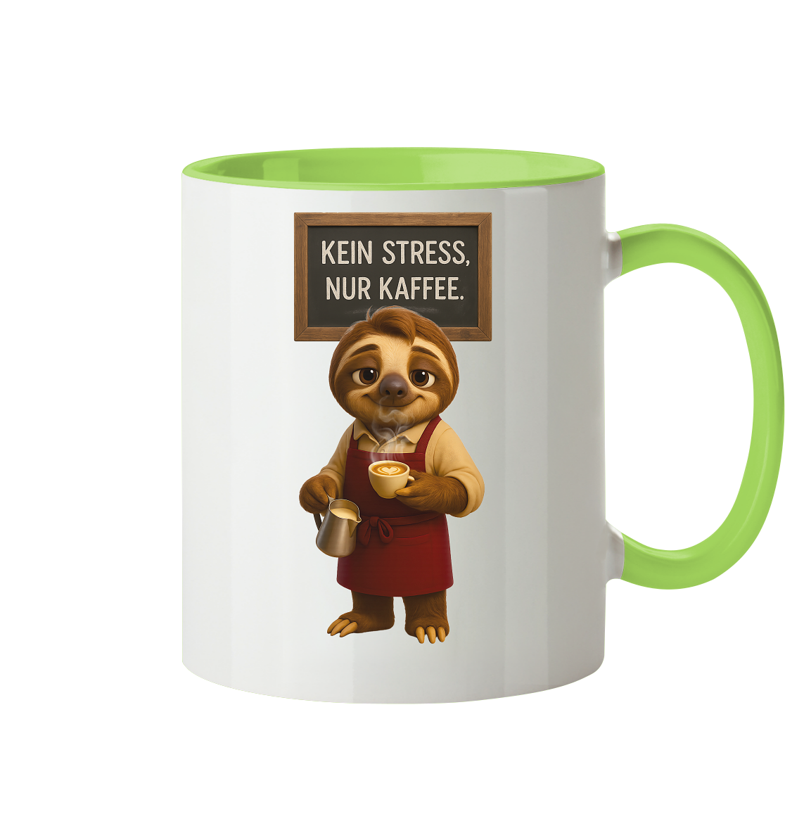 Slothies - "Kein Stress, nur Kaffee" - Männlich - Tasse zweifarbig
