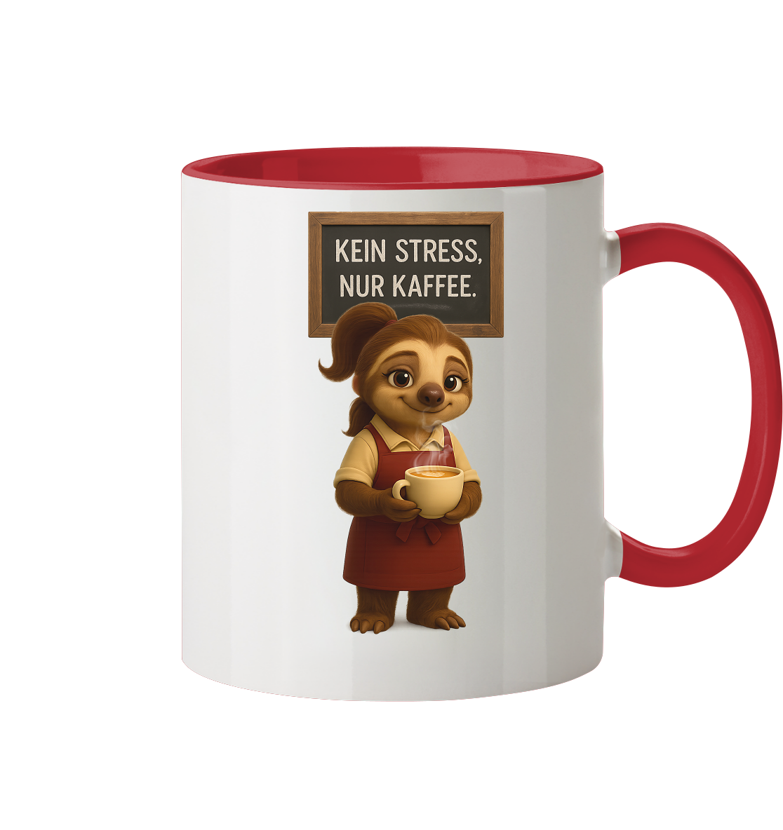Slothies - "Kein Stress, nur Kaffee" - Weiblich - Tasse zweifarbig