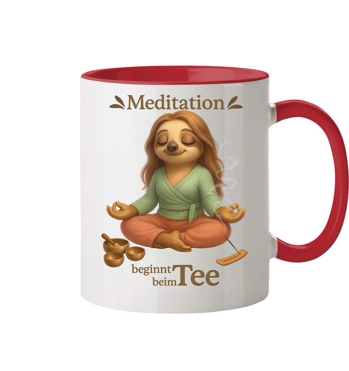 Slothies - Meditation beginnt beim Tee - Weiblich - Tasse zweifarbig