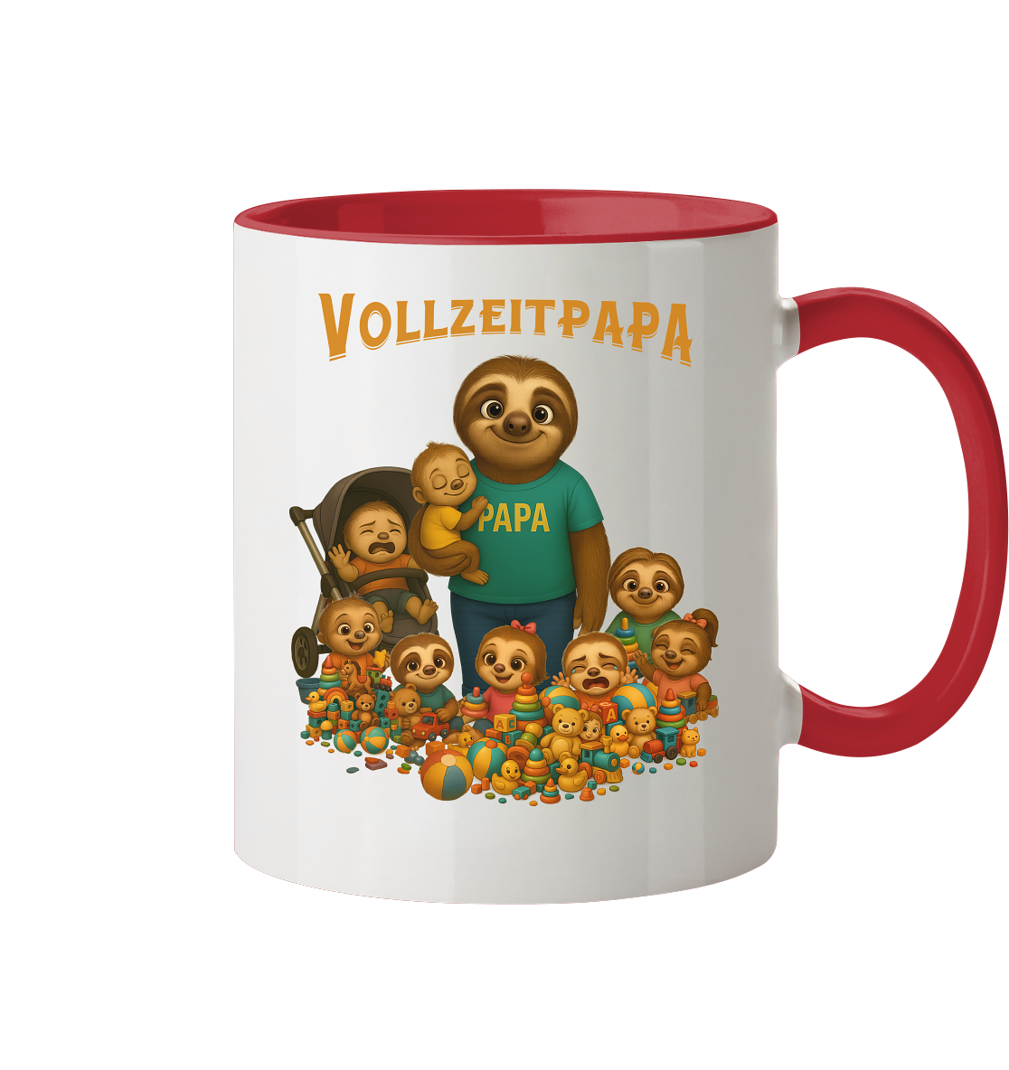 Slothies - Vollzeitpapa - Haufen Kinder - Tasse zweifarbig