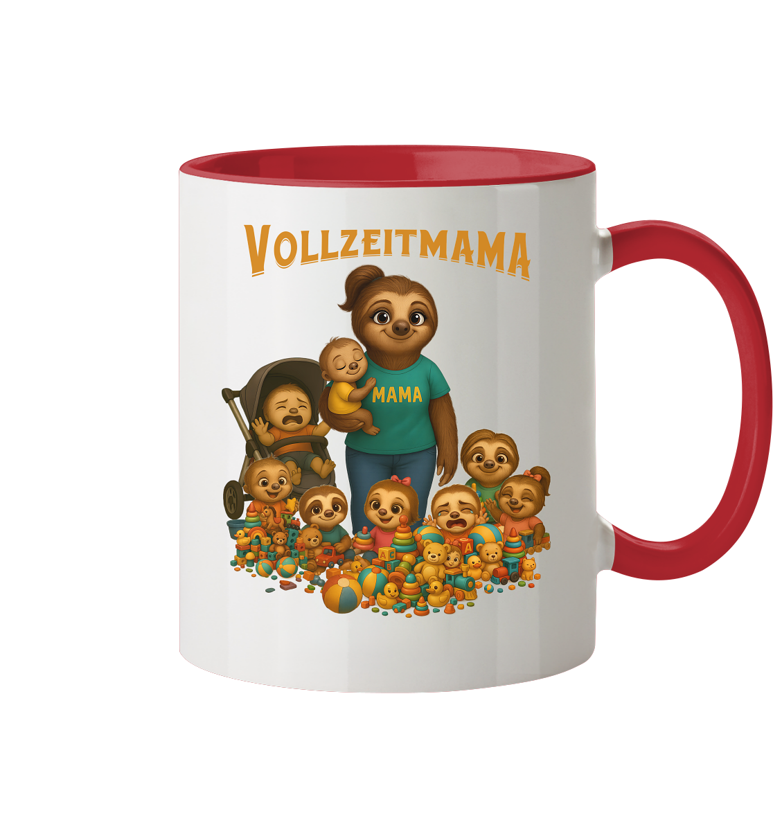 Slothies - Vollzeitmama - Haufen Kinder - Tasse zweifarbig