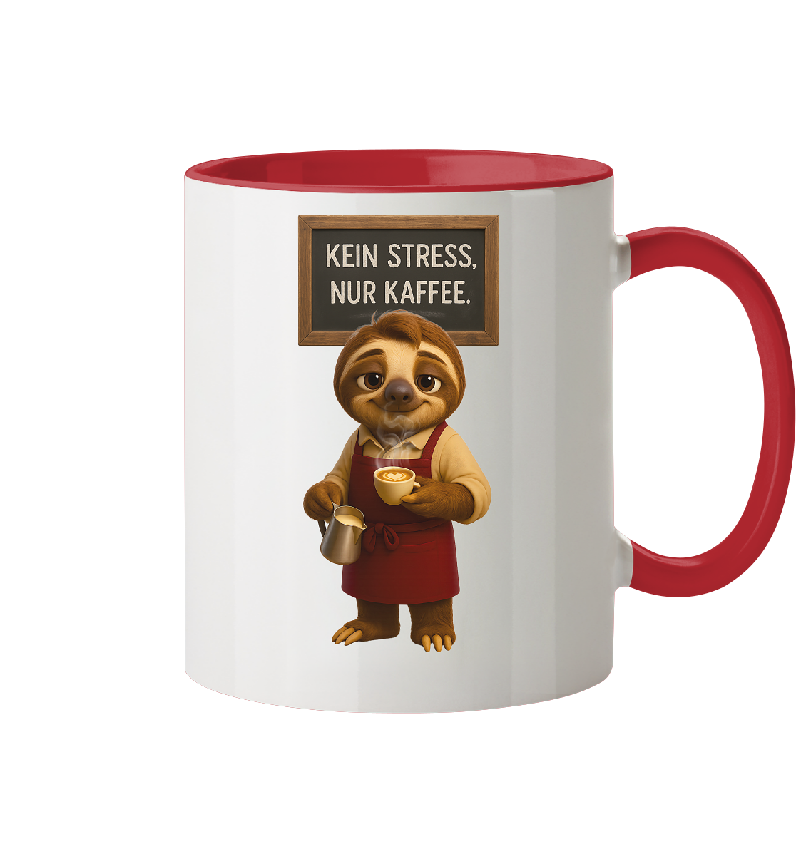Slothies - "Kein Stress, nur Kaffee" - Männlich - Tasse zweifarbig