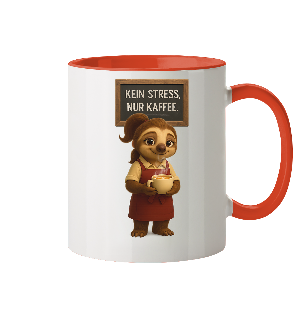 Slothies - "Kein Stress, nur Kaffee" - Weiblich - Tasse zweifarbig