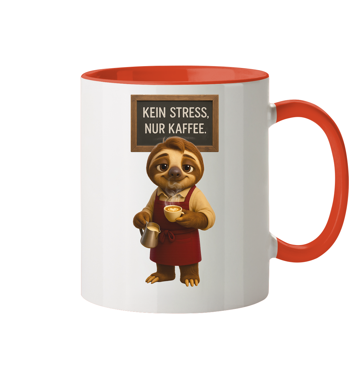 Slothies - "Kein Stress, nur Kaffee" - Männlich - Tasse zweifarbig