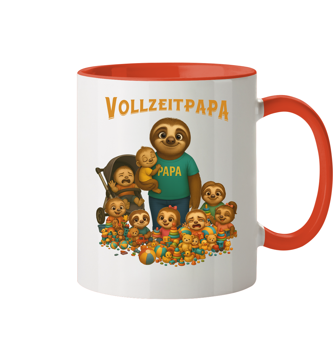 Slothies - Vollzeitpapa - Haufen Kinder - Tasse zweifarbig