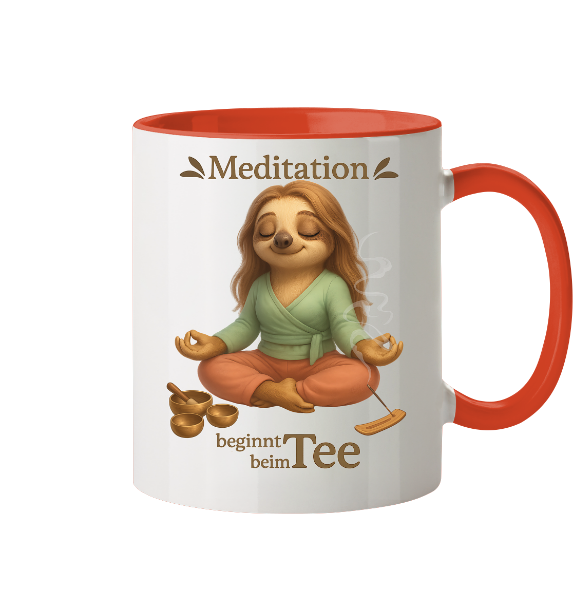 Slothies - Meditation beginnt beim Tee - Weiblich - Tasse zweifarbig