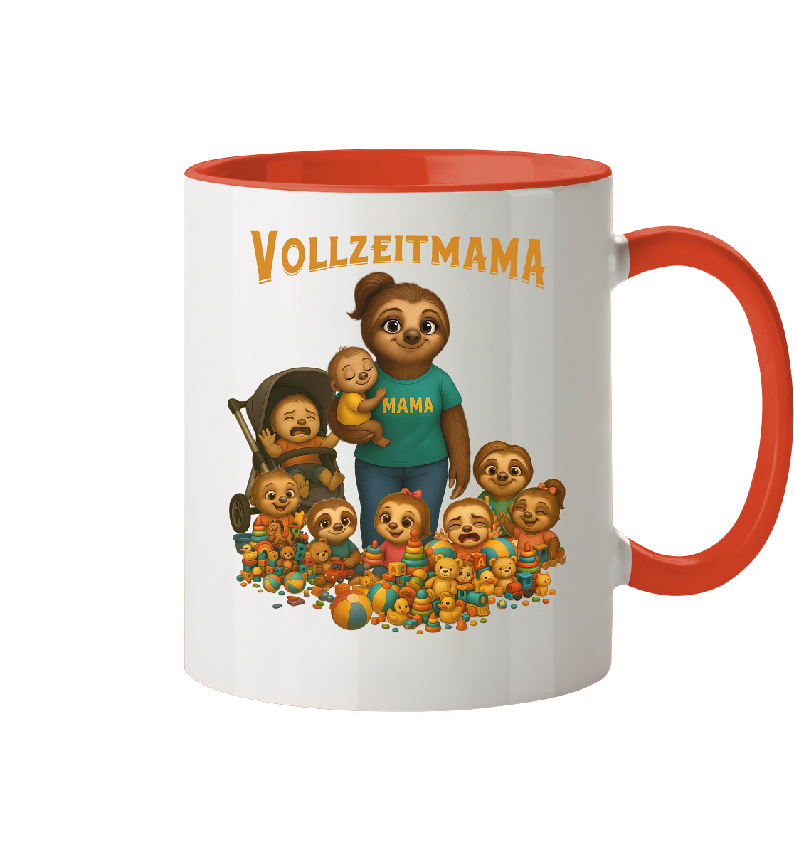 Slothies - Vollzeitmama - Haufen Kinder - Tasse zweifarbig
