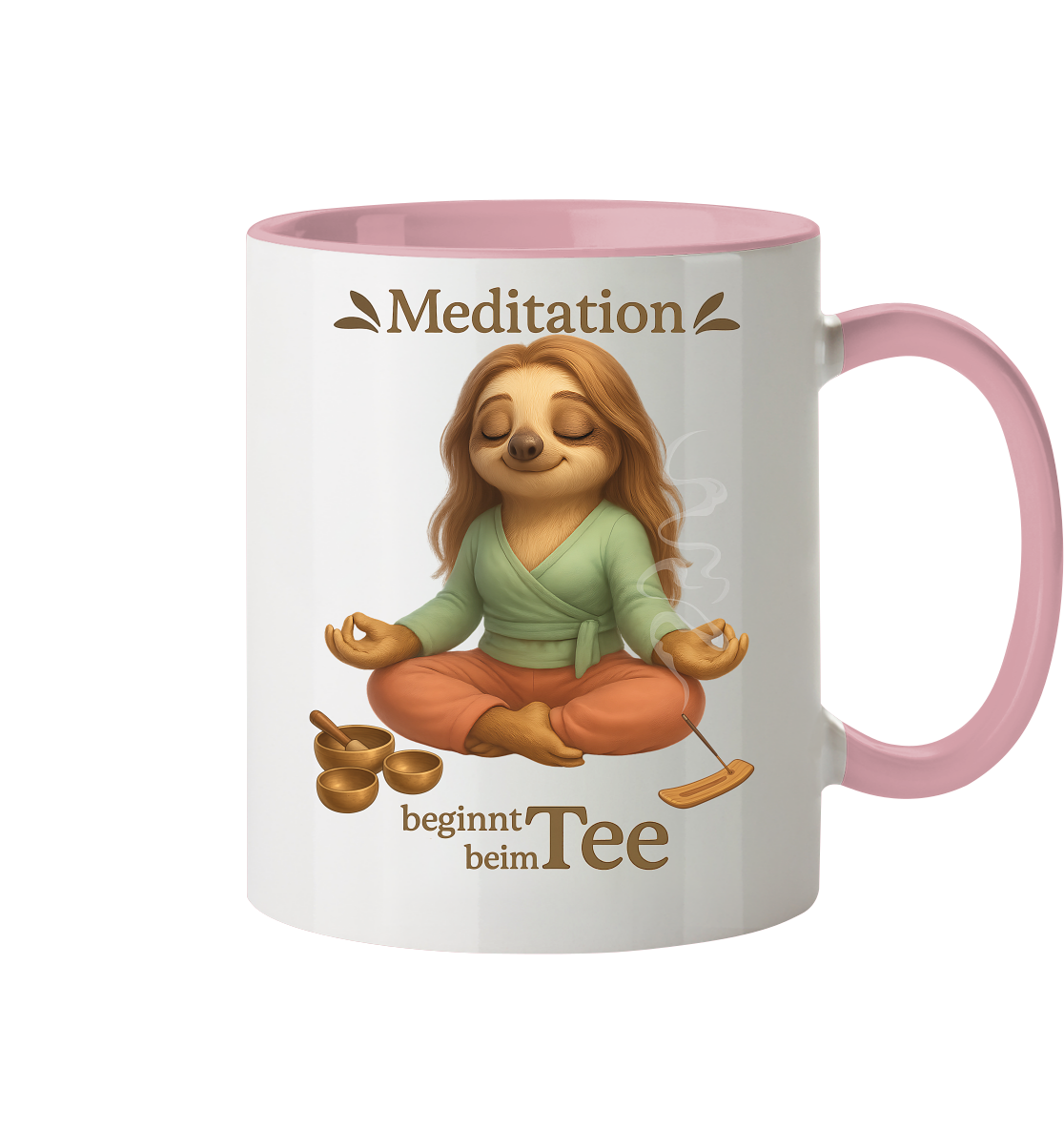 Slothies - Meditation beginnt beim Tee - Weiblich - Tasse zweifarbig
