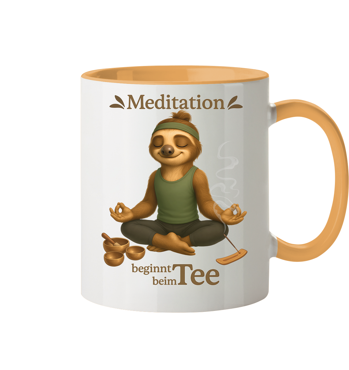 Slothies - Meditation beginnt beim Tee. - Männlich - Tasse zweifarbig