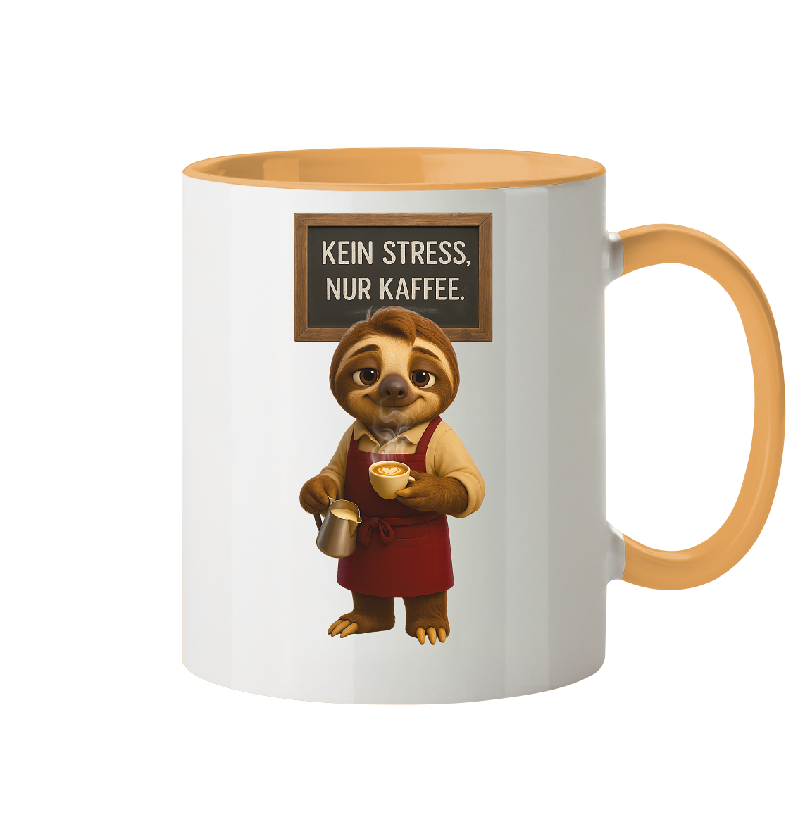 Slothies - "Kein Stress, nur Kaffee" - Männlich - Tasse zweifarbig