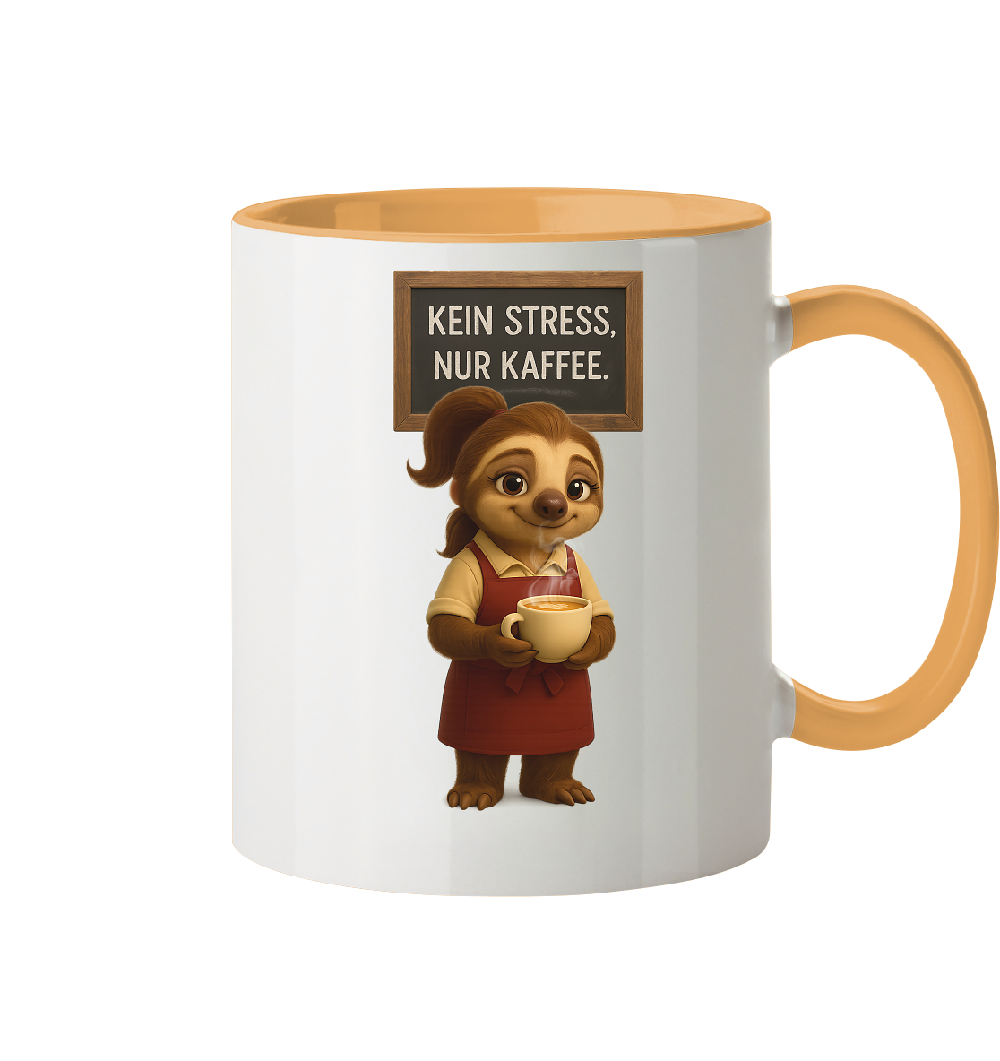 Slothies - "Kein Stress, nur Kaffee" - Weiblich - Tasse zweifarbig