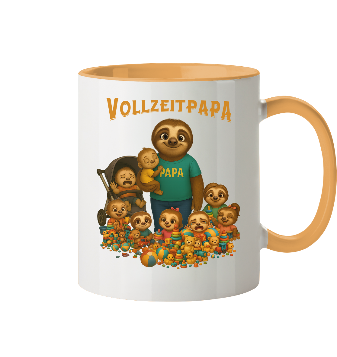 Slothies - Vollzeitpapa - Haufen Kinder - Tasse zweifarbig