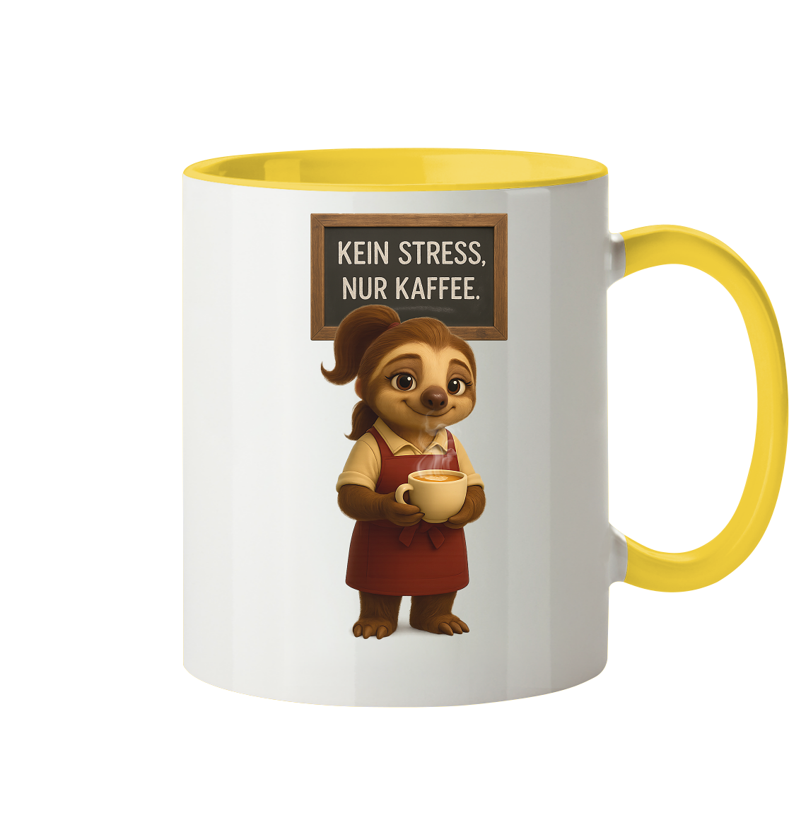 Slothies - "Kein Stress, nur Kaffee" - Weiblich - Tasse zweifarbig