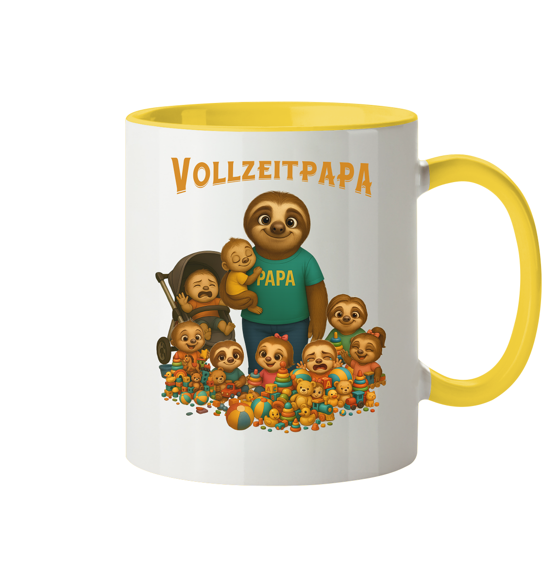 Slothies - Vollzeitpapa - Haufen Kinder - Tasse zweifarbig