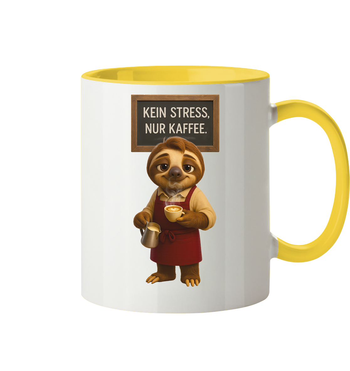 Slothies - "Kein Stress, nur Kaffee" - Männlich - Tasse zweifarbig