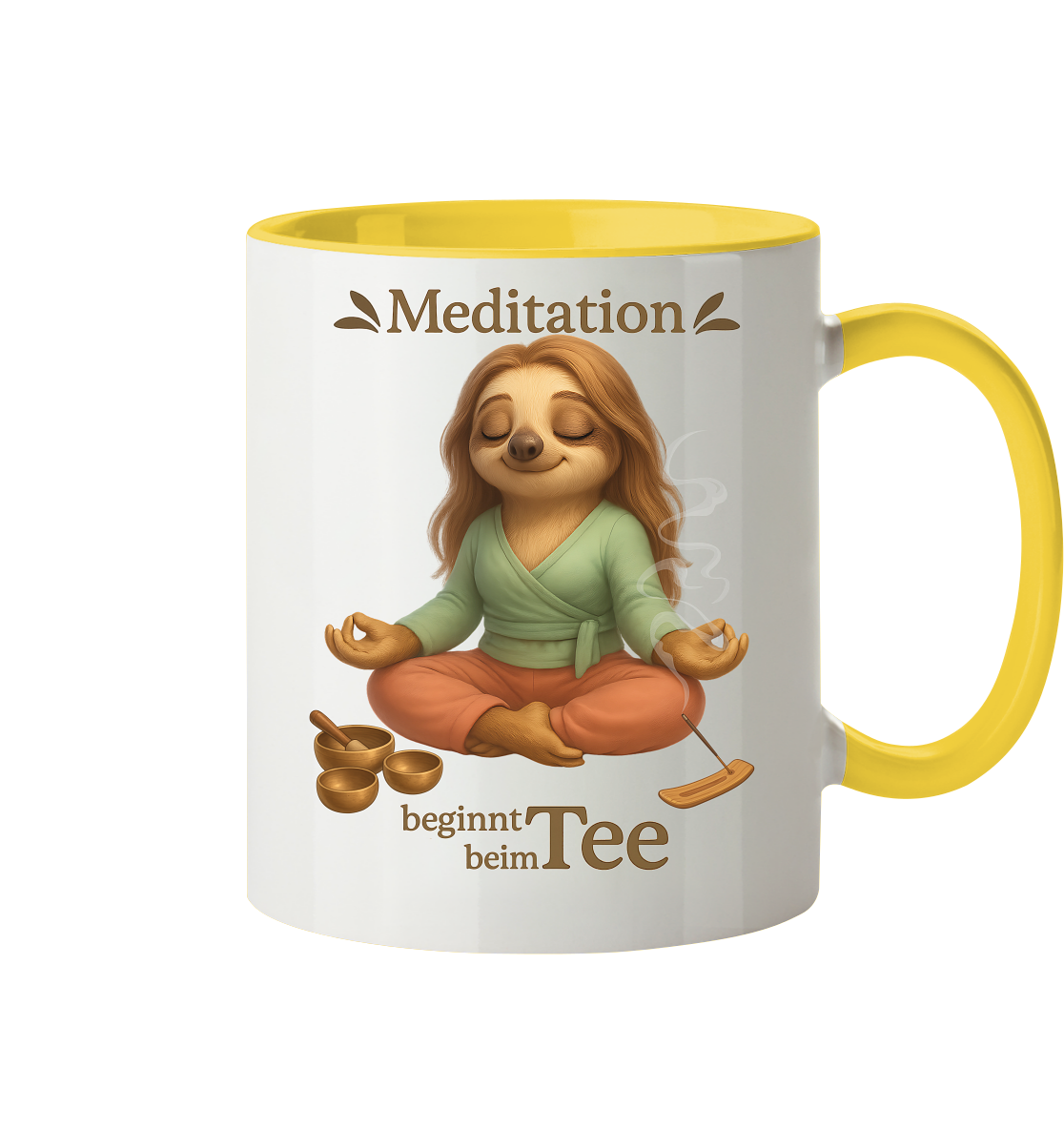 Slothies - Meditation beginnt beim Tee - Weiblich - Tasse zweifarbig