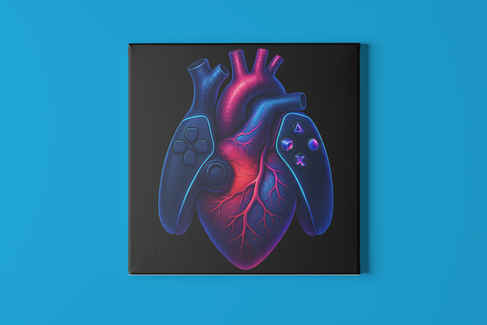 Heart of a Gamer – Gaming Wall Art - Leinwand 40x40cm