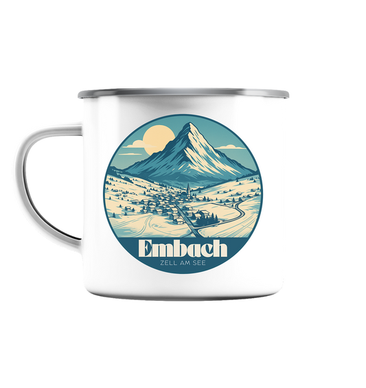 Alpine Mug – Embach – Winter Edition - Emaille Tasse (Silber)