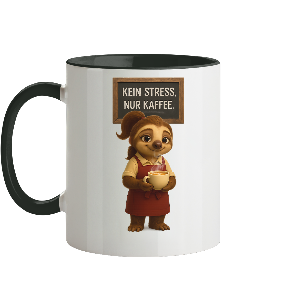Slothies - "Kein Stress, nur Kaffee" - Weiblich - Tasse zweifarbig