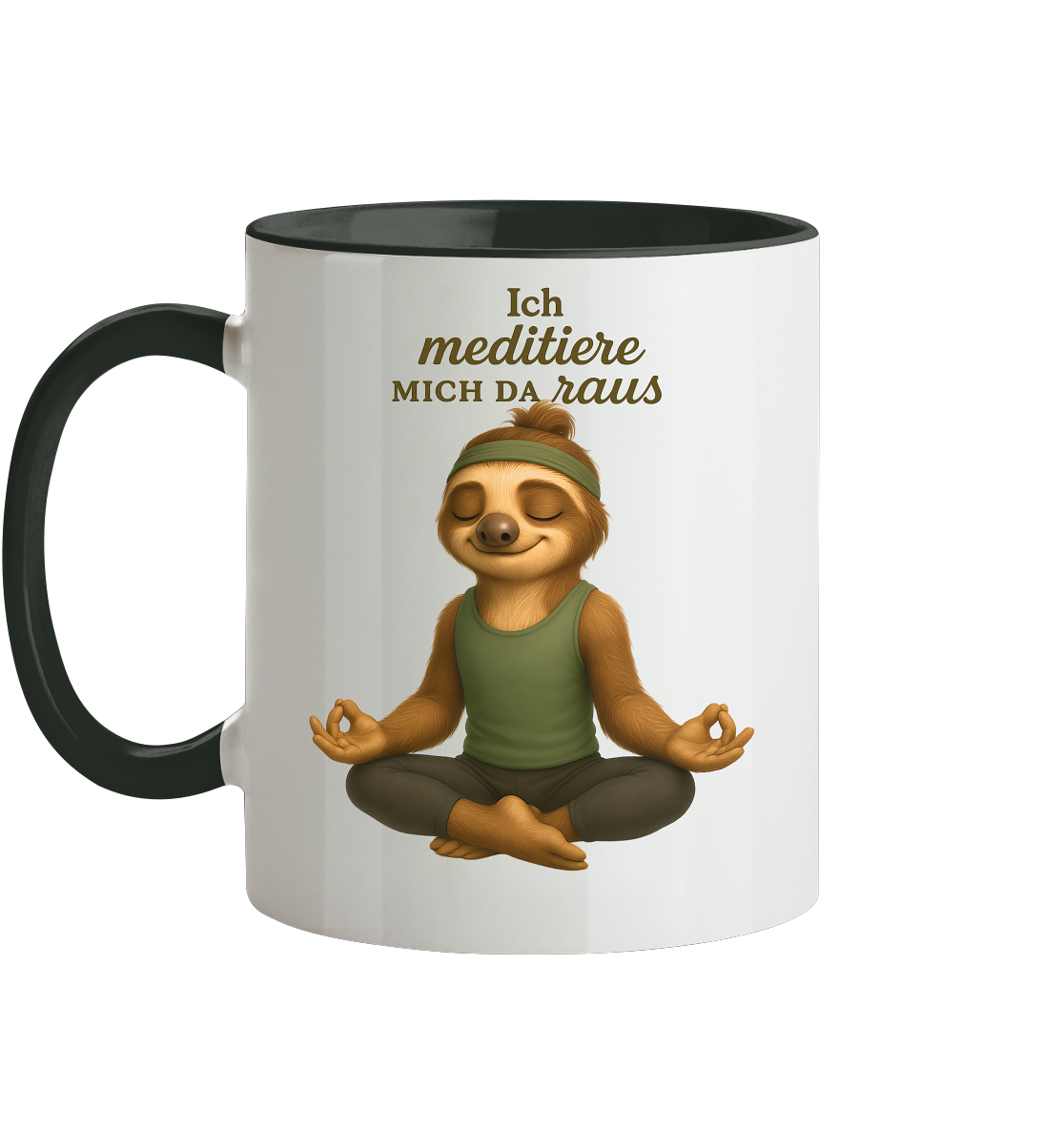 Slothies - Ich meditiere mich da raus. - Männlich - Tasse zweifarbig