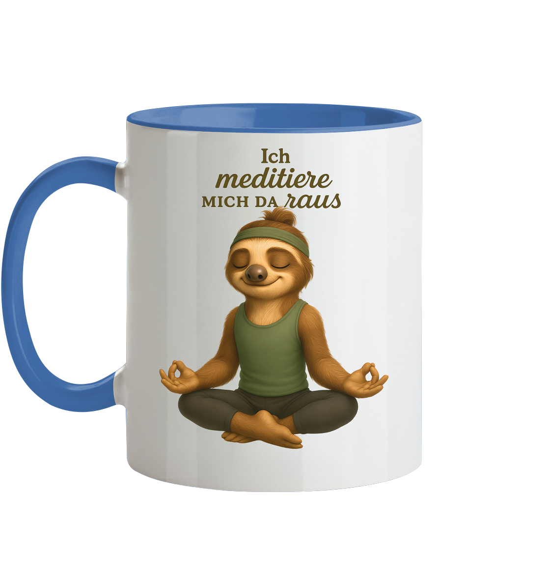 Slothies - Ich meditiere mich da raus. - Männlich - Tasse zweifarbig