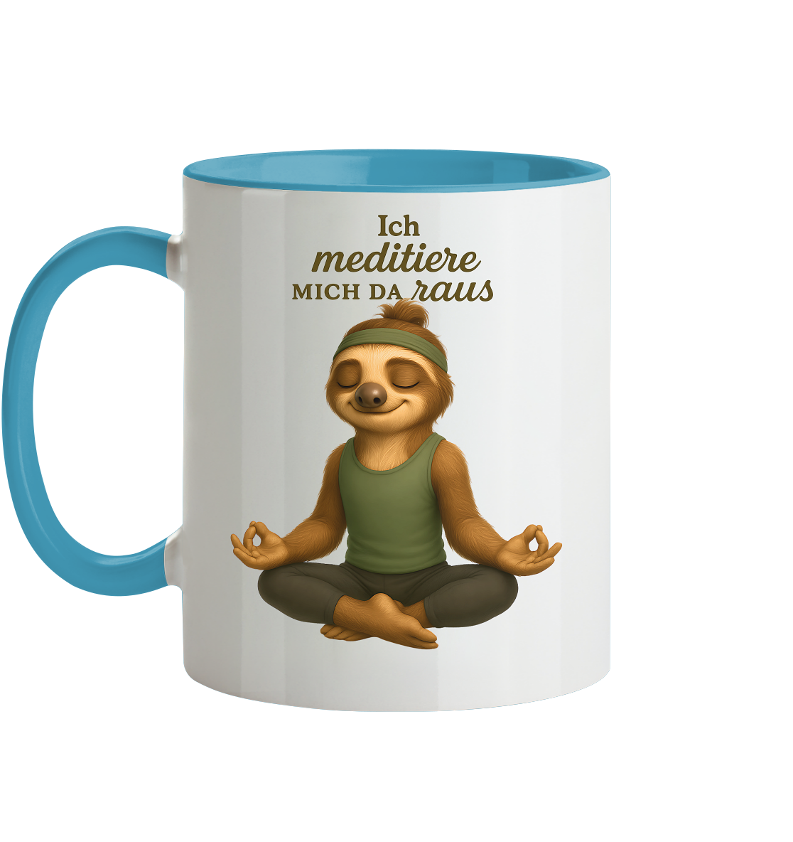 Slothies - Ich meditiere mich da raus. - Männlich - Tasse zweifarbig