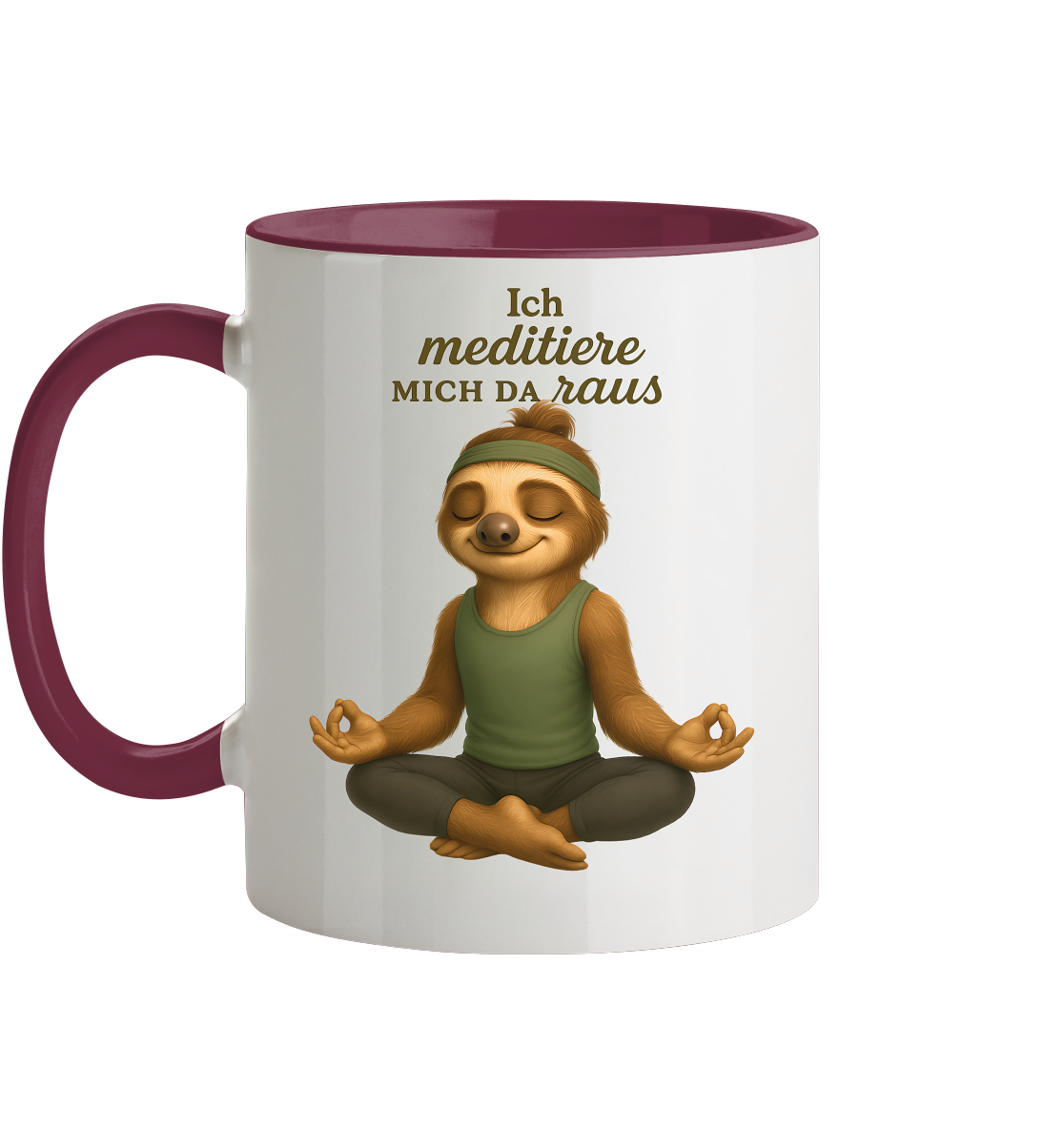 Slothies - Ich meditiere mich da raus. - Männlich - Tasse zweifarbig