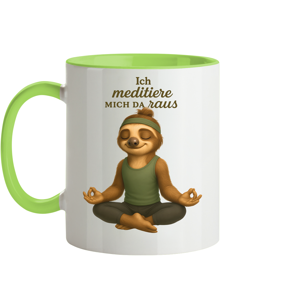 Slothies - Ich meditiere mich da raus. - Männlich - Tasse zweifarbig