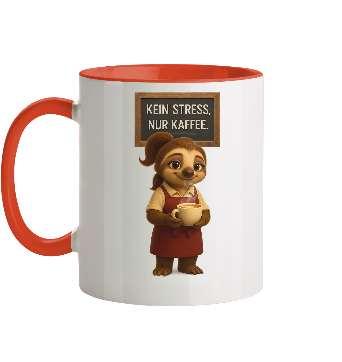 Slothies - "Kein Stress, nur Kaffee" - Weiblich - Tasse zweifarbig