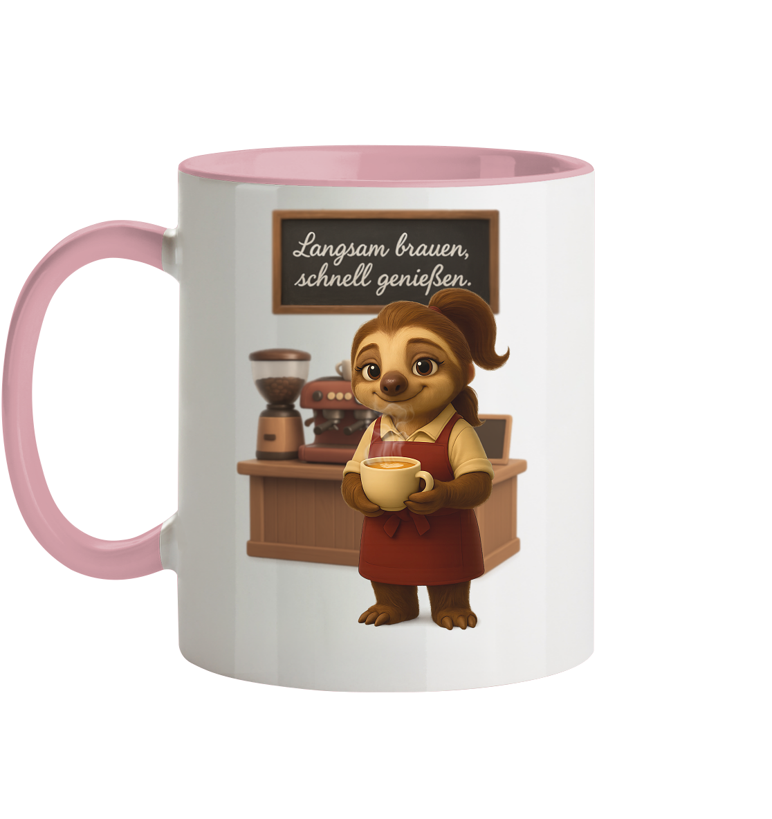 Slothies - "Langsam brauen, schnell genießen" - Weiblich - Tasse zweifarbig