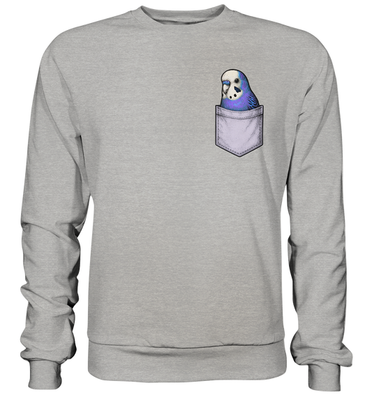 Peekaboo Pocket Bird – Lustiger Wellensittich im Hosentaschen-Style Violett - Basic Sweatshirt