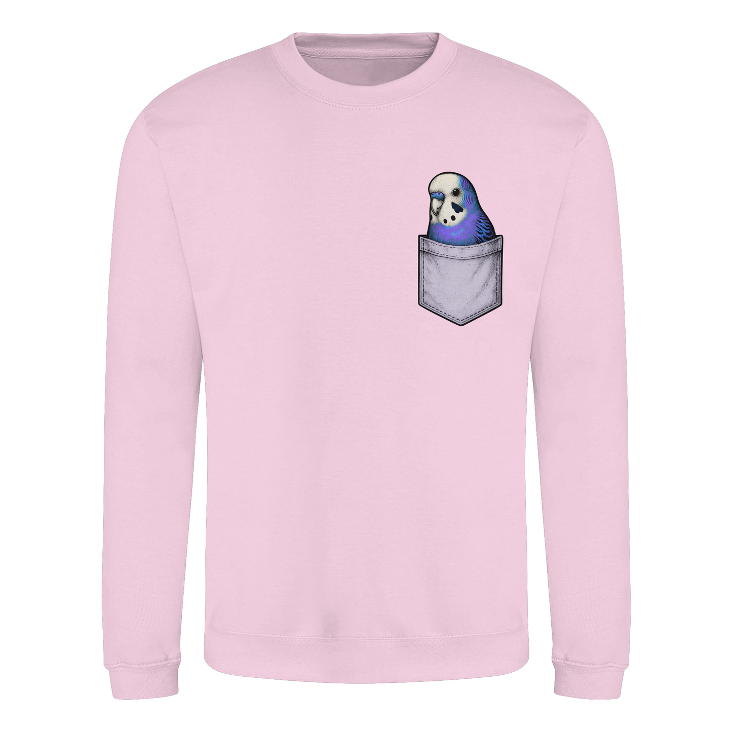 Peekaboo Pocket Bird – Lustiger Wellensittich im Hosentaschen-Style Violett - Basic Sweatshirt