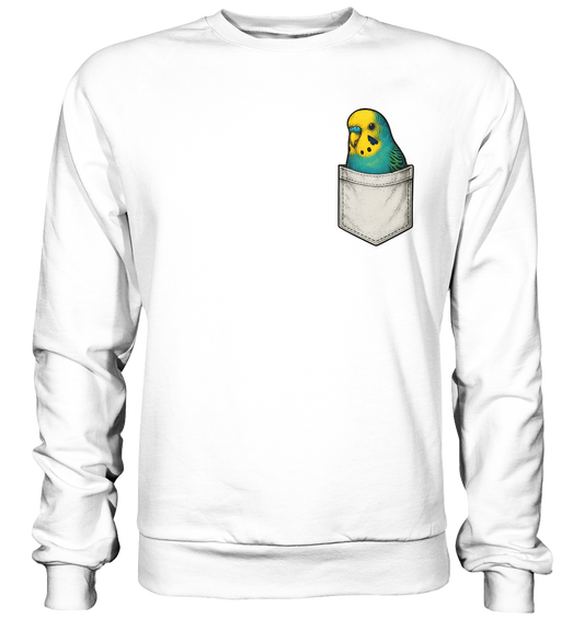 Peekaboo Pocket Bird – Lustiger Wellensittich im Hosentaschen-Style - Basic Sweatshirt