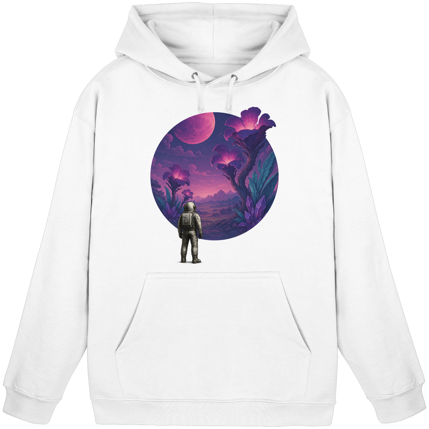 Lunar Bloom – Astronaut’s Journey - Basic Unisex Hoodie