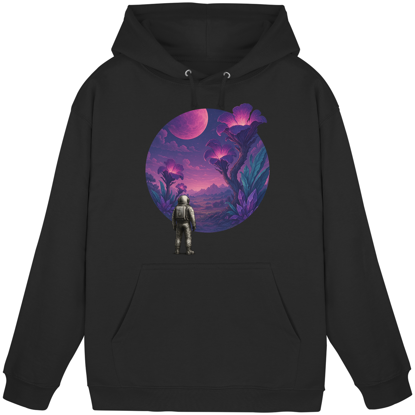 Lunar Bloom – Astronaut’s Journey - Basic Unisex Hoodie