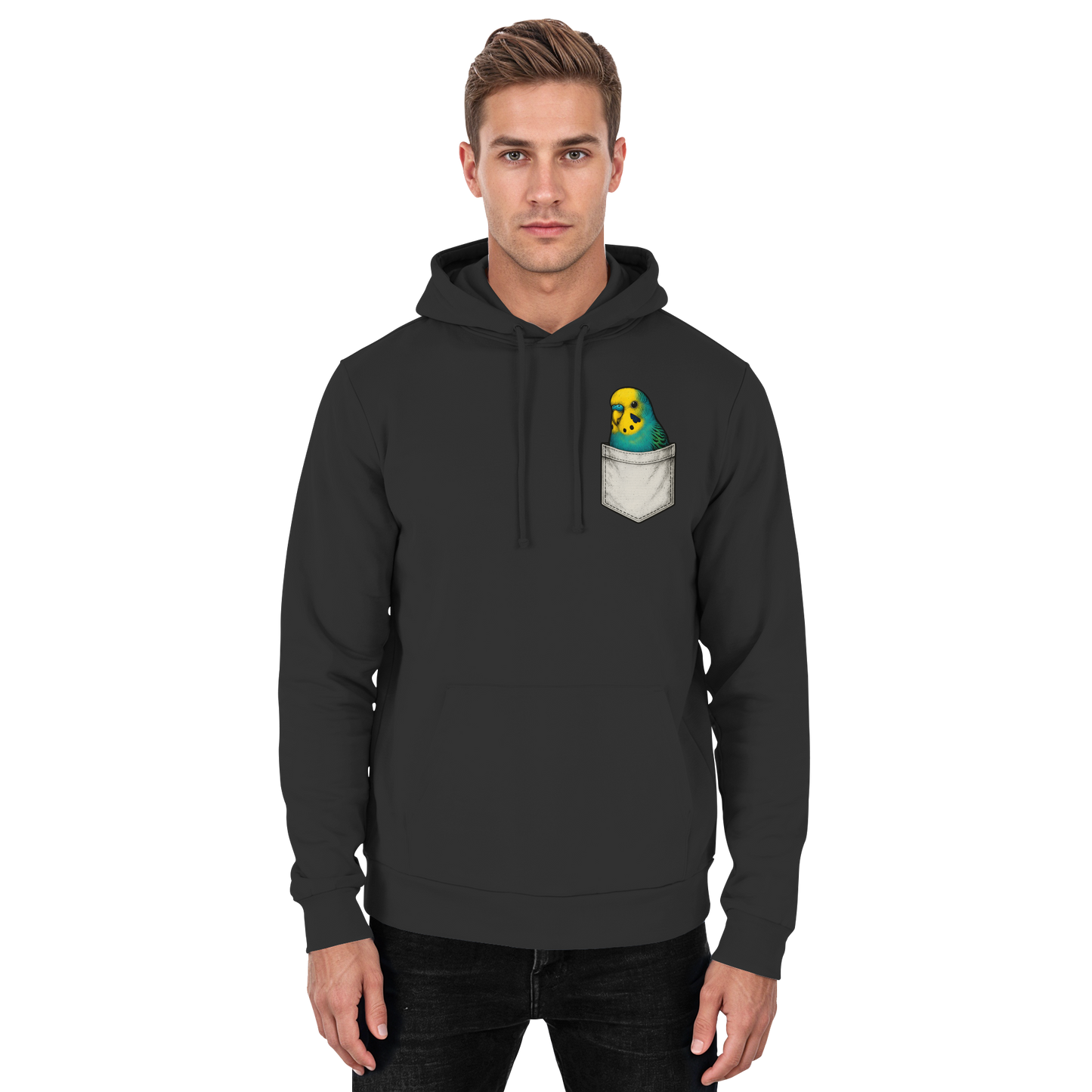 Peekaboo Pocket Bird – Lustiger Wellensittich im Hosentaschen-Style - Basic Unisex Hoodie